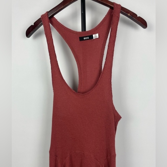 BDG Red Racerback Penelope Waffle Knit Fit + Flare Dress - Picture 4 of 10